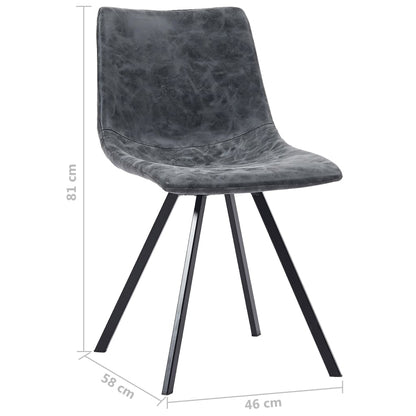 Dining Chairs 2 pcs Black Faux Leather