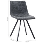 Dining Chairs 2 pcs Black Metal Legs faux Leather
