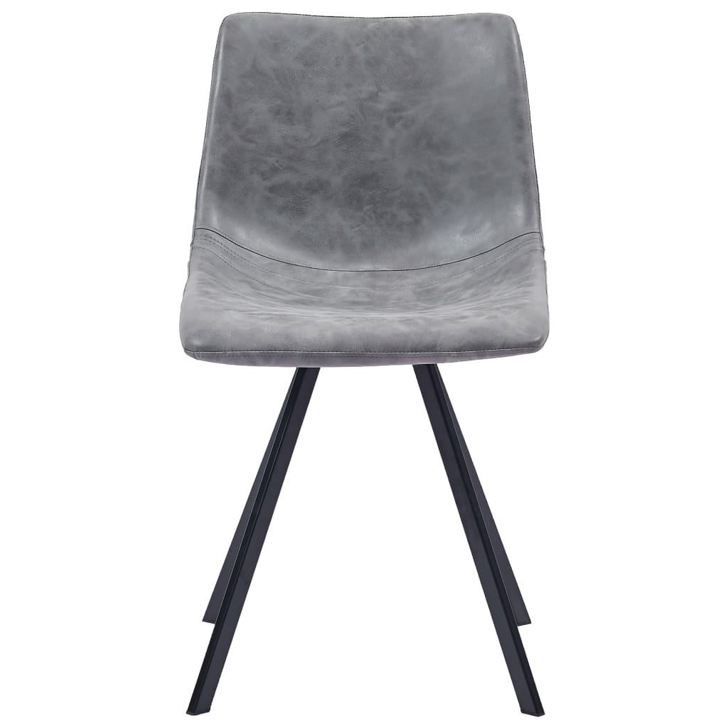 Dining Chairs 2 pcs Grey Faux Leather