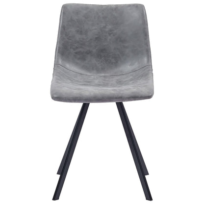 Dining Chairs 2 pcs Grey Faux Leather