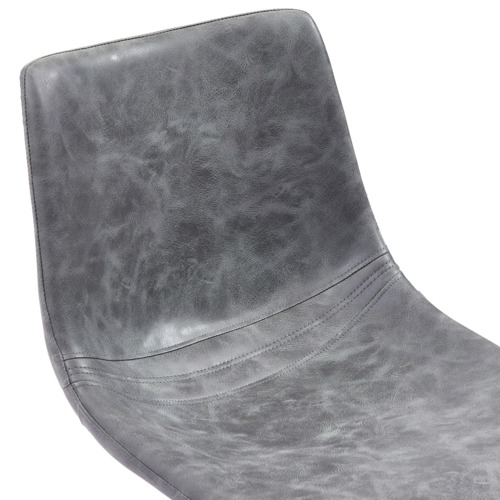 Dining Chairs 2 pcs Grey Faux Leather