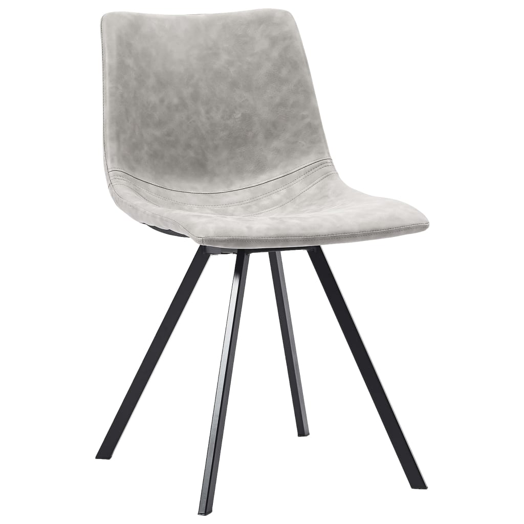 Dining Chairs 2 pcs Light Grey Faux Leather