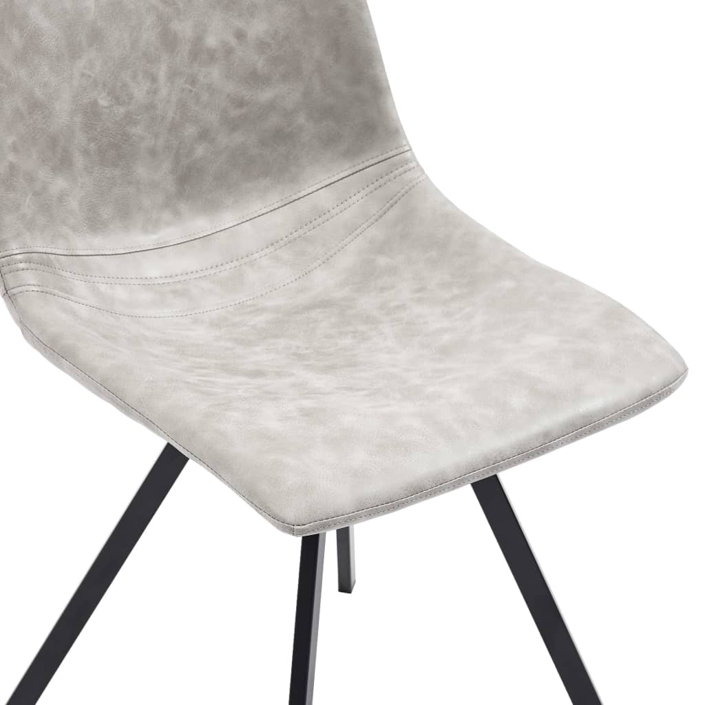 Dining Chairs 2 pcs Light Grey Faux Leather