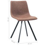 Dining Chairs 2 pcs Medium Brown faux Leather