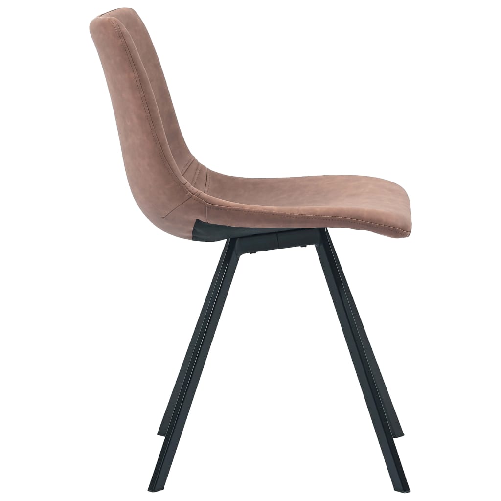 Dining Chairs 4 pcs Medium Brown Faux Leather