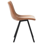 Dining Chairs 2 pcs Cognac faux Leather