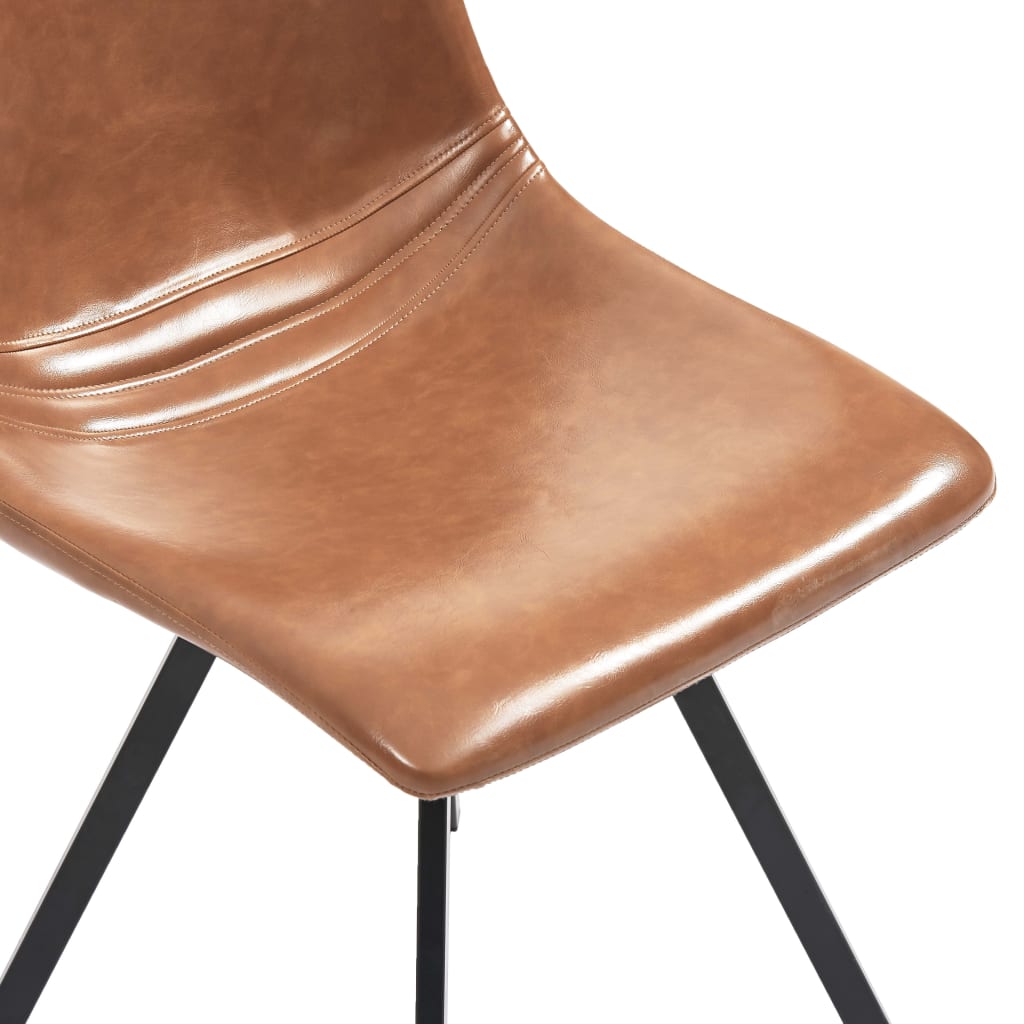 Dining Chairs 2 pcs Cognac Faux Leather