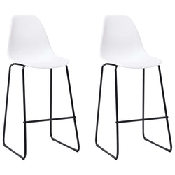 Bar Chairs 2 pcs White Plastic