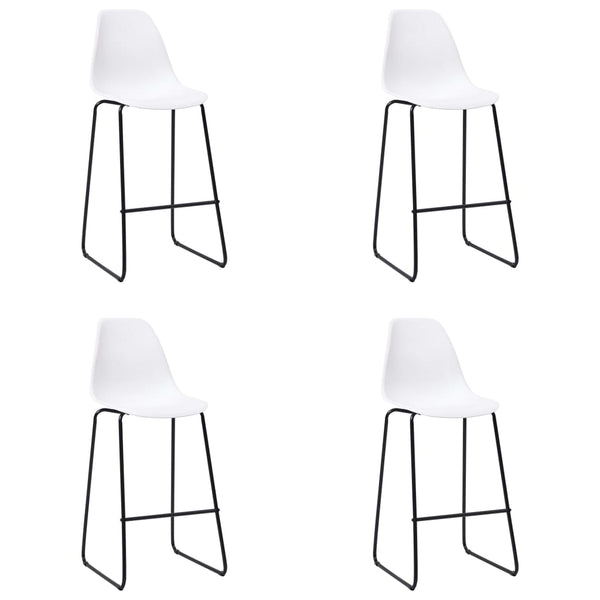  Bar Chairs 4 pcs White Plastic