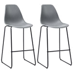 Bar Chairs 2 pcs Grey Plastic