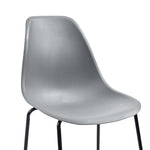 Bar Chairs 2 pcs Grey Plastic