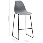 Bar Chairs 2 pcs Grey Plastic