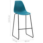 Bar Chairs 2 pcs Turqoise Plastic
