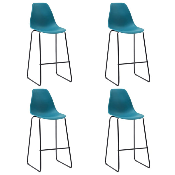  Bar Chairs 4 pcs Turqoise Plastic
