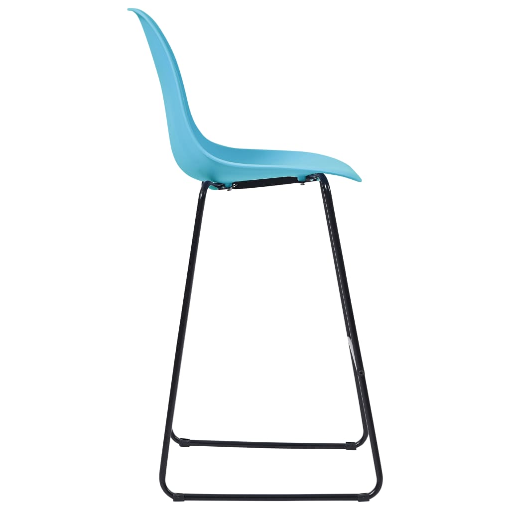 Bar Chairs 2 pcs Blue Plastic