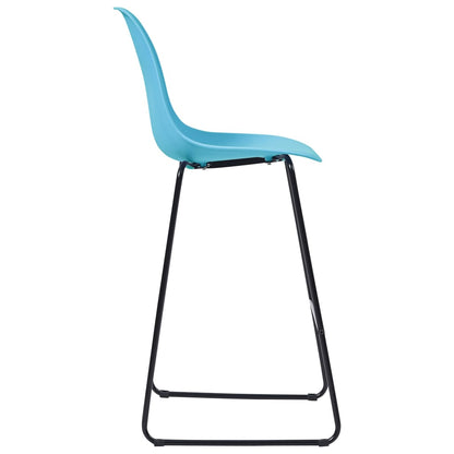Bar Chairs 2 pcs Blue Plastic
