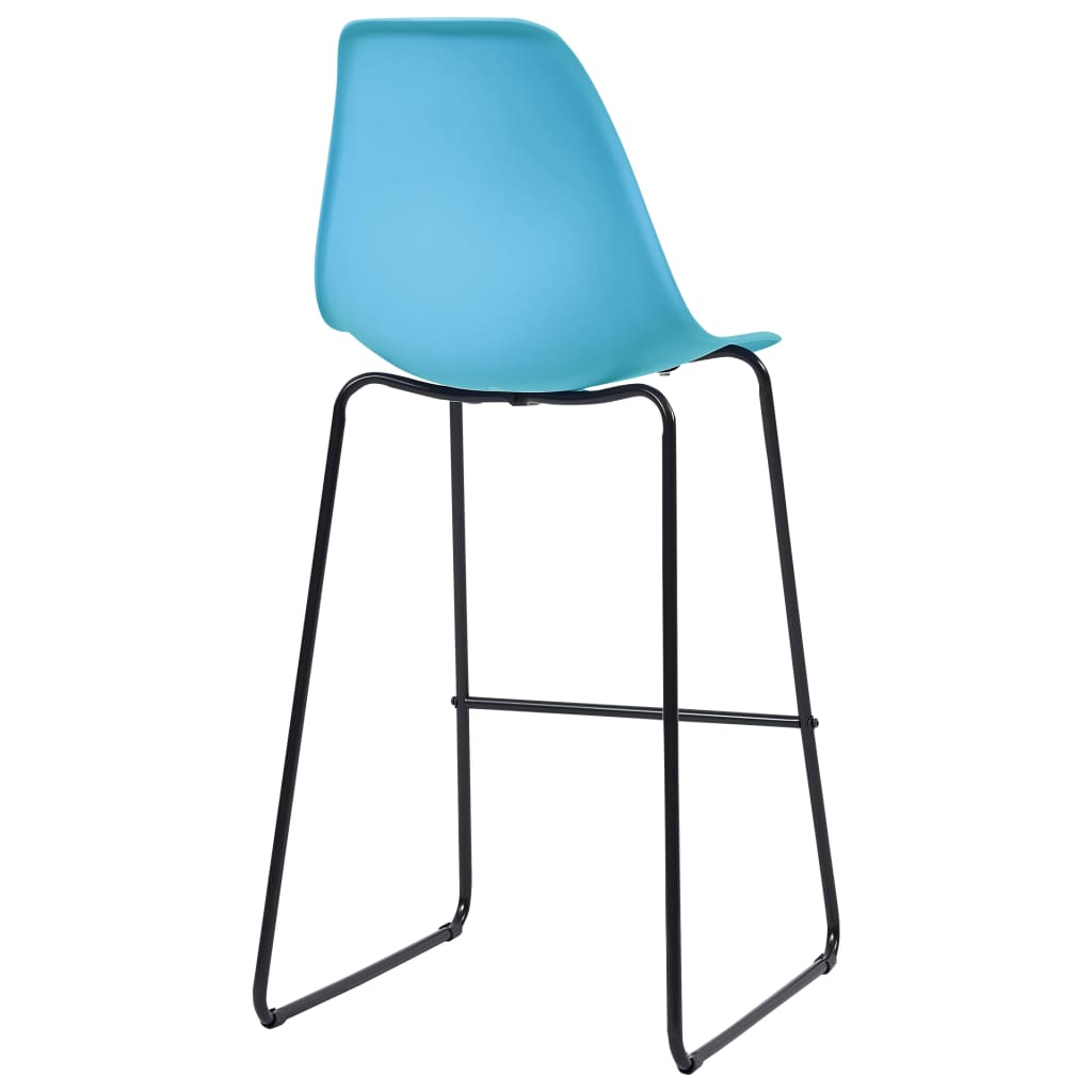 Bar Chairs 2 pcs Blue Plastic