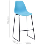 Bar Chairs 4 pcs Blue Plastic