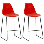 Bar Chairs 2 pcs Red Plastic