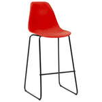 Bar Chairs 2 pcs Red Plastic