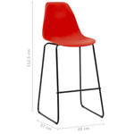 Bar Chairs 2 pcs Red Plastic