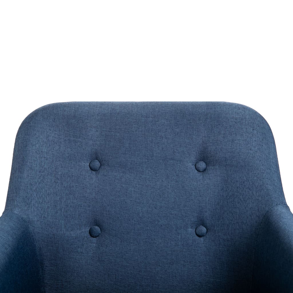 Dining Chairs 6 pcs Blue Fabric and Solid Oak Wood