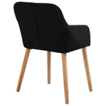 Dining Chairs 6 pcs Black Fabric and Solid Oak