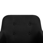 Dining Chairs 6 pcs Black Fabric and Solid Oak
