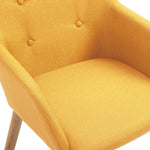 Dining Chairs 6 pcs Yellow Fabric and Solid Oak