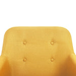 Dining Chairs 6 pcs Yellow Fabric and Solid Oak