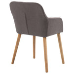 Dining Chairs 6 pcs Taupe Fabric and Solid Oak Wood