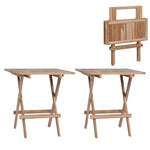 Folding Bistro Tables 2 pcs Solid Teak