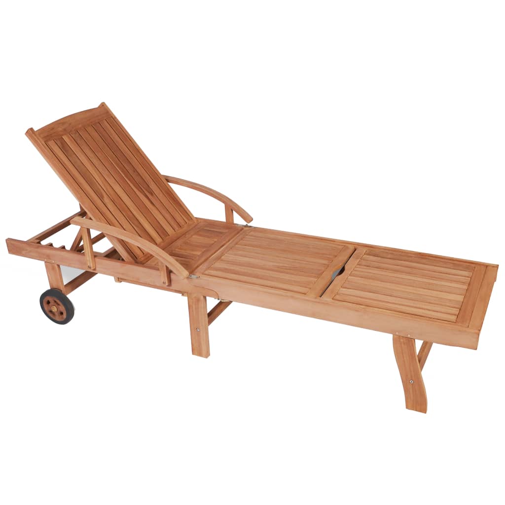 Sun Loungers 2 pcs Solid Teak Wood