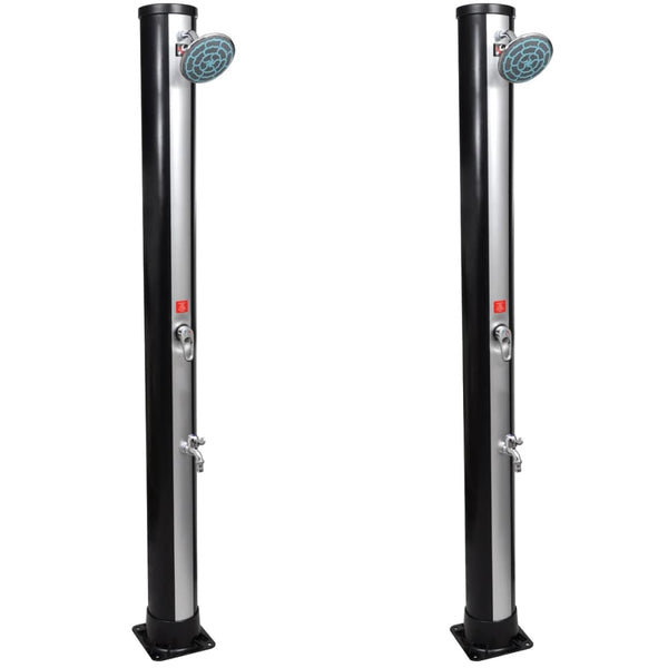  Outdoor Solar Showers with Shower Head and Faucet 2 pcs 35 L