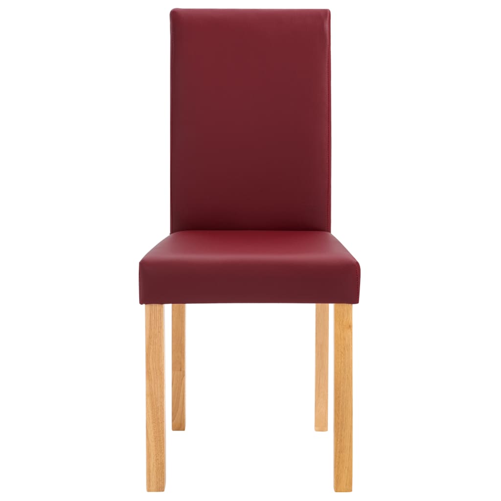 Dining Chairs 6 pcs Red Faux Leather