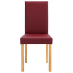 6 pcs Dining Chairs Red faux Leather