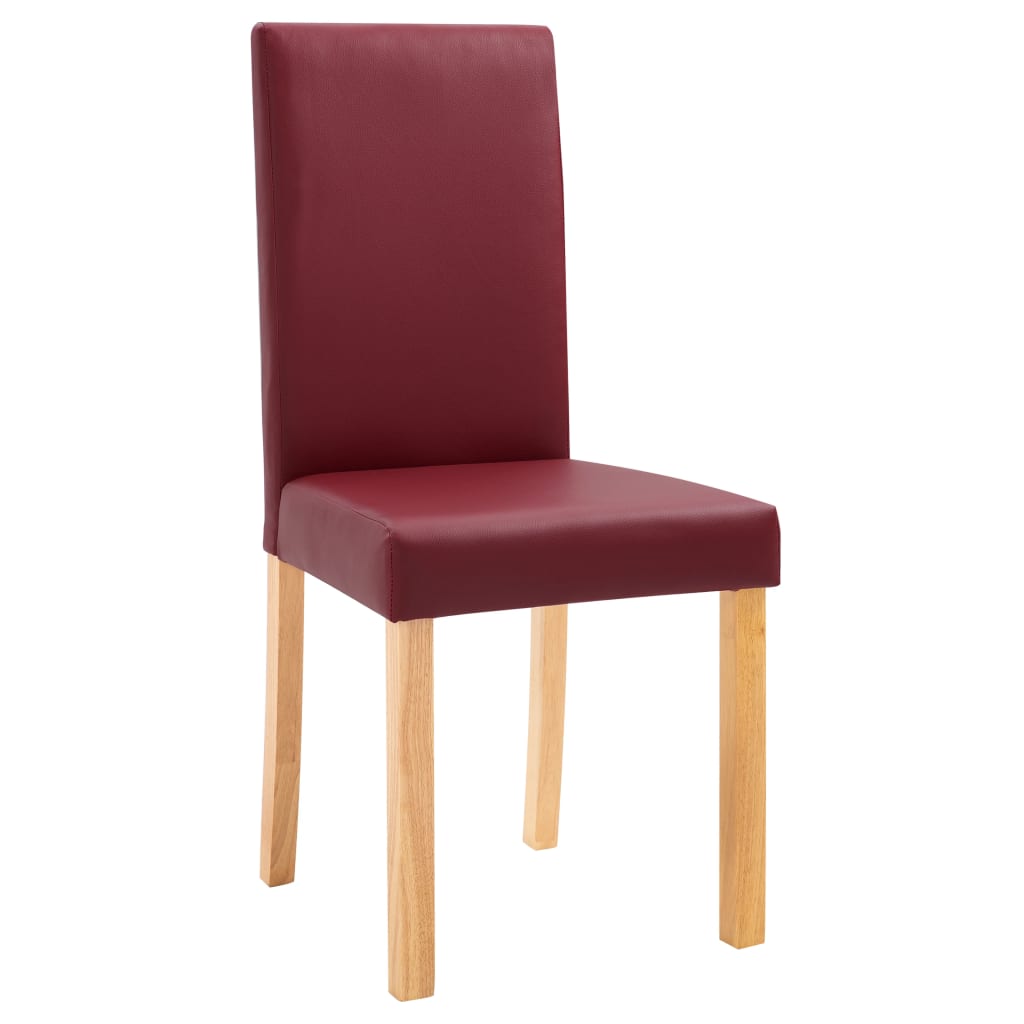 Dining Chairs 6 pcs Red Faux Leather