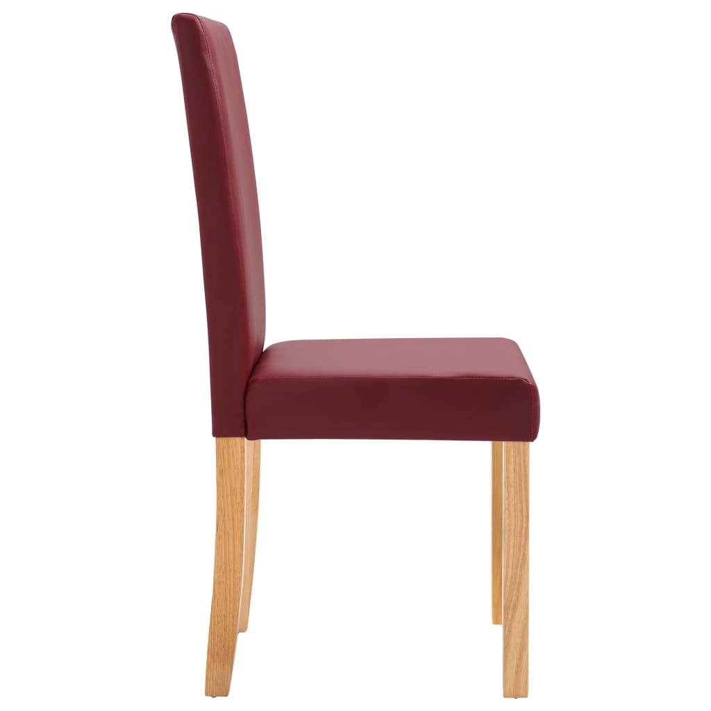 Dining Chairs 6 pcs Red Faux Leather