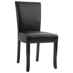 Dining Chairs 4 pcs Dark Brown Leather