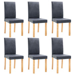 Dining Chairs 6 pcs Grey faux Suede Leather
