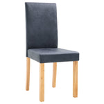 Dining Chairs 6 pcs Grey faux Suede Leather