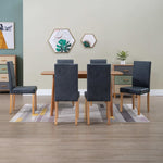 Dining Chairs 6 pcs Grey faux Suede Leather