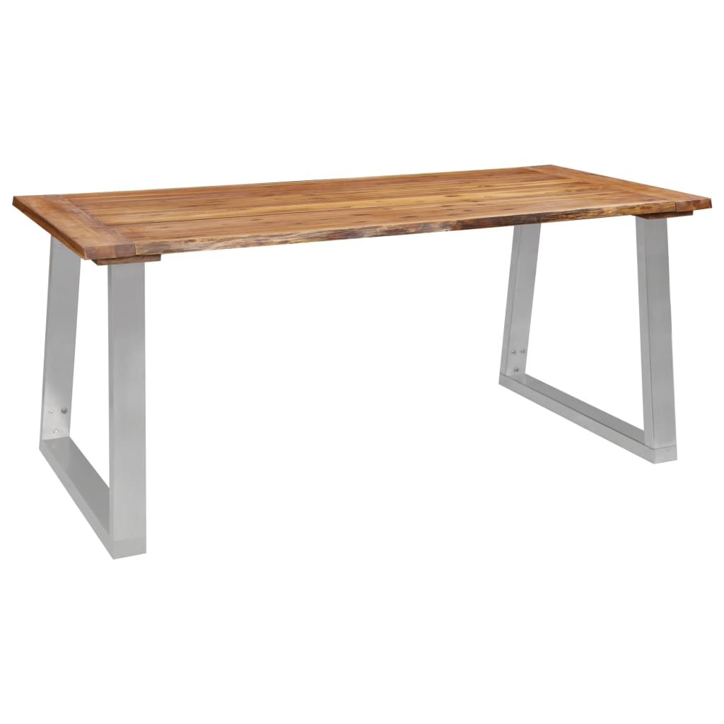 3 Piece Dining Set Solid Acacia Wood Brown