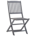 9 Piece Garden Dining Set Solid Acacia Wood Grey