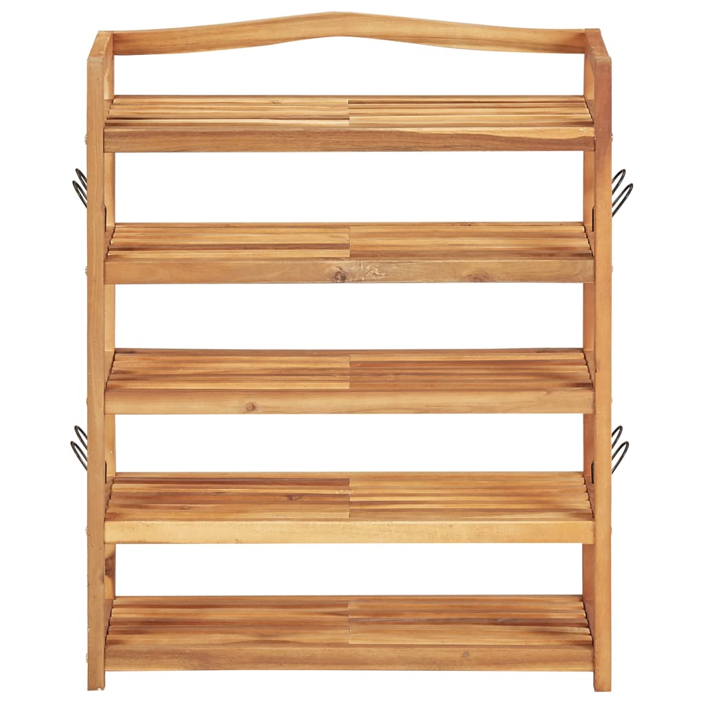 5-Tier Shoe Rack 64x26x80 cm Solid Acacia Wood