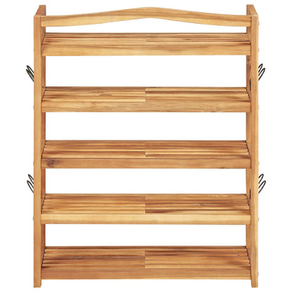 5-Tier Shoe Rack 64x26x80 cm Solid Acacia Wood
