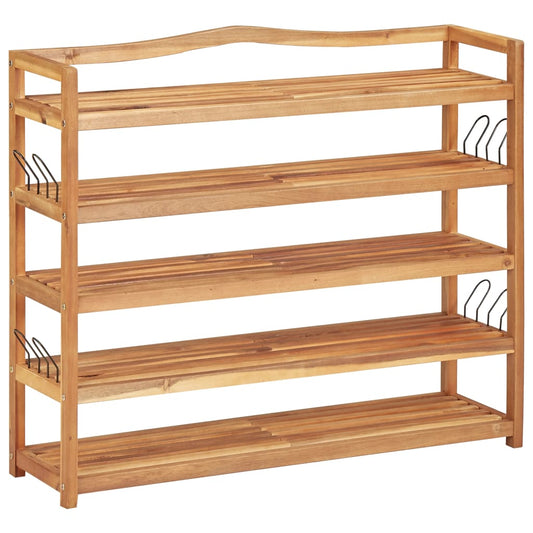 5-Tier Shoe Rack 95x26x80 cm Solid Acacia Wood