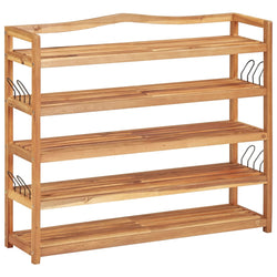 5-Tier Shoe Rack 95x26x80 cm Solid Acacia Wood