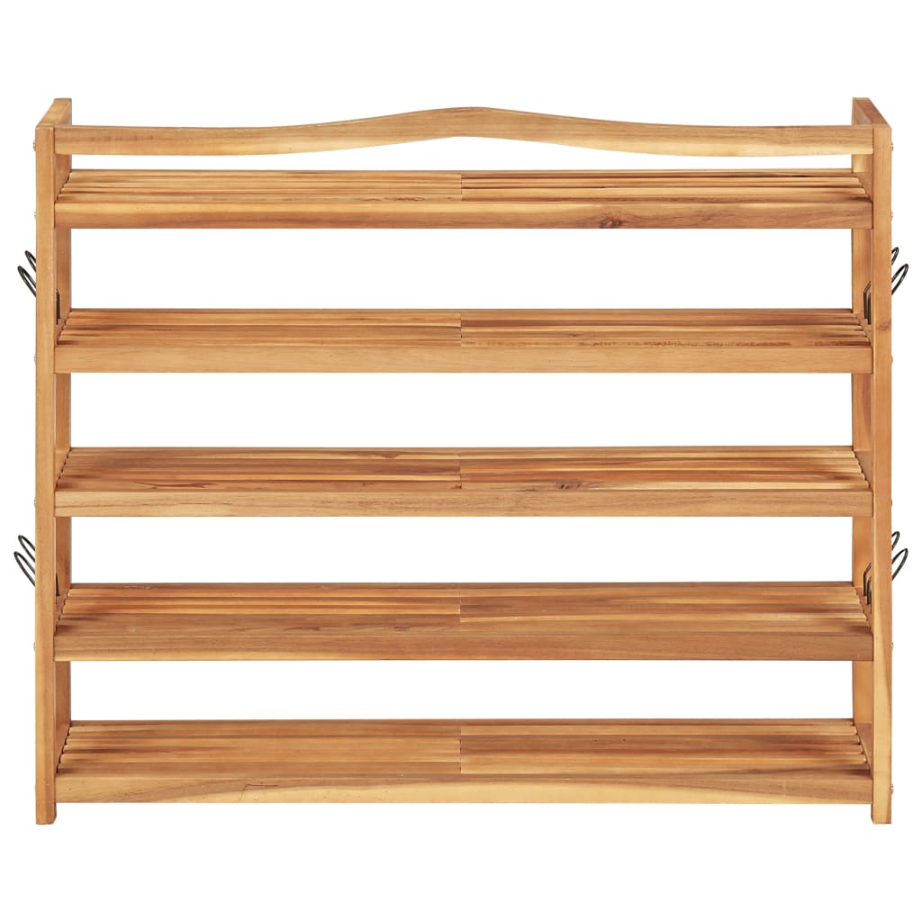 5-Tier Shoe Rack 95x26x80 cm Solid Acacia Wood