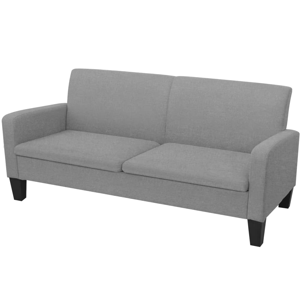 2 Piece Sofa Set Fabric Light Grey